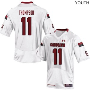 Youth University of South Carolina #11 Eldridge Thompson White Football Jersey 917410-916