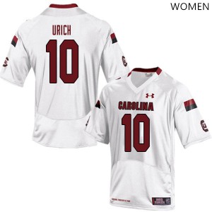 Womens South Carolina Gamecocks #10 Jay Urich White College Jerseys 432237-101
