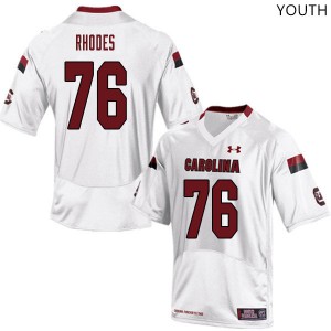 Youth University of South Carolina #76 Jordan Rhodes White Player Jersey 539098-107