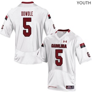 Youth South Carolina #5 Rico Dowdle White Player Jerseys 502999-915