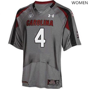 Womens University of South Carolina #4 Jaylin Dickerson Gray Player Jerseys 487006-920