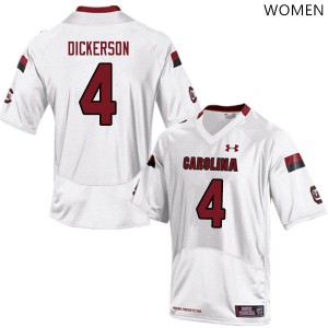 Women's South Carolina #4 Jaylin Dickerson White University Jersey 139169-799