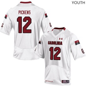 Youth University of South Carolina #12 Kevin Pickens White Official Jersey 314915-773