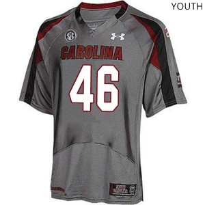 Youth University of South Carolina #46 Adam Prentice Gray Football Jerseys 371620-409