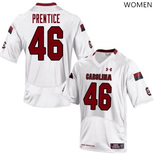 Women South Carolina Gamecocks #46 Adam Prentice White College Jersey 571601-274
