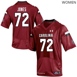 Women's University of South Carolina #72 Trai Jones Garnet Official Jerseys 148786-710