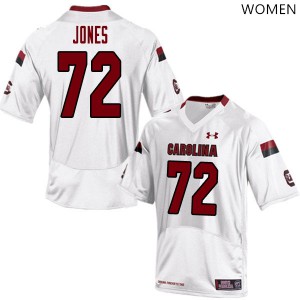 Womens South Carolina #72 Trai Jones White Football Jerseys 101430-668