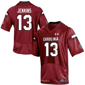 Men South Carolina Gamecocks #13 E.J. Jenkins Garnet Stitch Jersey 497450-456