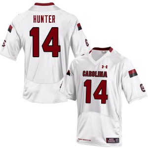 Mens University of South Carolina #14 Joey Hunter White Football Jerseys 530268-380