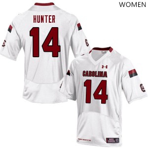 Womens Gamecocks #14 Joey Hunter White Alumni Jerseys 516402-795