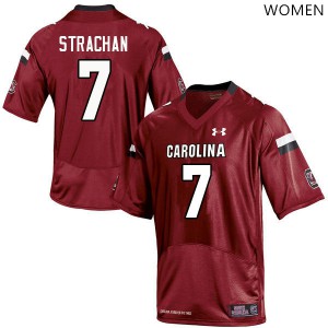 Women South Carolina Gamecocks #7 Jordan Strachan Garnet University Jerseys 320430-914