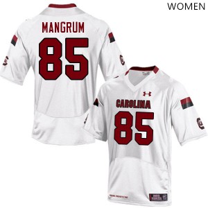 Women's South Carolina Gamecocks #85 Payton Mangrum White Football Jersey 372290-704
