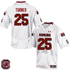 Men University of South Carolina #25 AJ Turner White Alumni Jerseys 600015-579