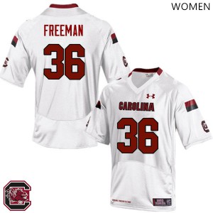 Women University of South Carolina #36 C.J. Freeman White Alumni Jersey 161724-657