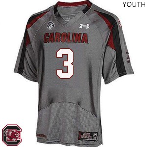 Youth University of South Carolina #3 Chris Lammons Gray Football Jerseys 261924-791