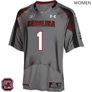 Women's South Carolina Gamecocks #1 Deebo Samuel Gray Alumni Jersey 885541-489