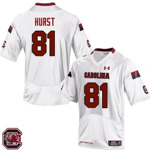 Mens South Carolina #81 Hayden Hurst White NCAA Jerseys 613026-410