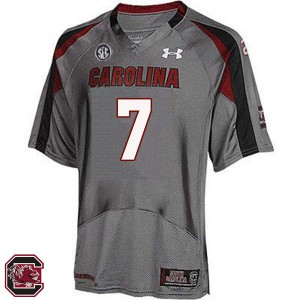 Mens South Carolina #7 Jadeveon Clowney Gray University Jerseys 247610-430