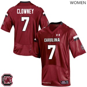 Women's Gamecocks #7 Jadeveon Clowney Red Official Jerseys 292701-620