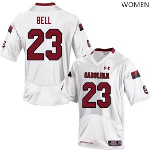 Women South Carolina Gamecocks #23 Jaheim Bell White Stitched Jerseys 231749-306