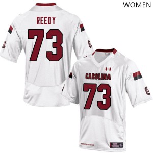 Womens South Carolina Gamecocks #73 James Reedy White Stitched Jersey 339700-584