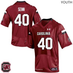 Youth South Carolina Gamecocks #40 Jason Senn Red Stitched Jerseys 323376-592