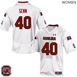 Women South Carolina #40 Jason Senn White Official Jerseys 215414-820
