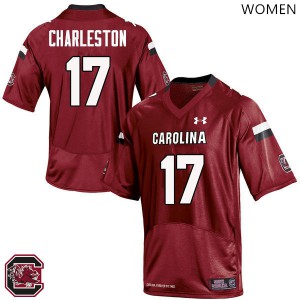 Womens University of South Carolina #17 Javon Charleston Red High School Jersey 851846-328