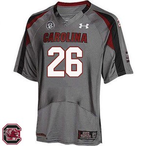 Mens Gamecocks #26 Jaylin Dickerson Gray Stitched Jersey 348458-414