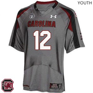 Youth South Carolina #12 Michael Scarnecchia Gray Stitched Jersey 534373-369
