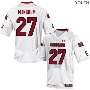 Youth South Carolina Gamecocks #27 Payton Mangrum White Official Jerseys 623529-437