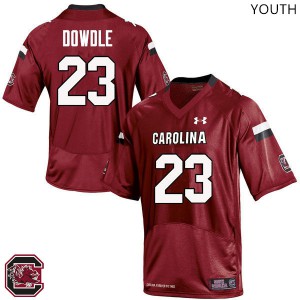 Youth Gamecocks #23 Rico Dowdle Red Embroidery Jerseys 287569-235