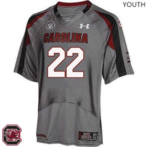 Youth University of South Carolina #22 Steven Montac Gray Stitched Jerseys 725462-758