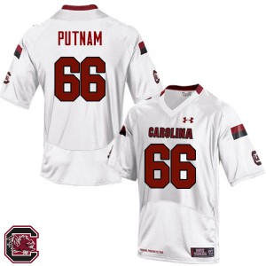Men's Gamecocks #66 Will Putnam White University Jerseys 897437-479