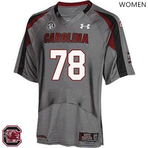 Women's South Carolina Gamecocks #78 Zack Bailey Gray NCAA Jersey 252532-691