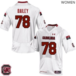 Women Gamecocks #78 Zack Bailey White NCAA Jersey 319000-282