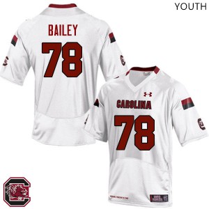 Youth Gamecocks #78 Zack Bailey White Embroidery Jersey 758284-985